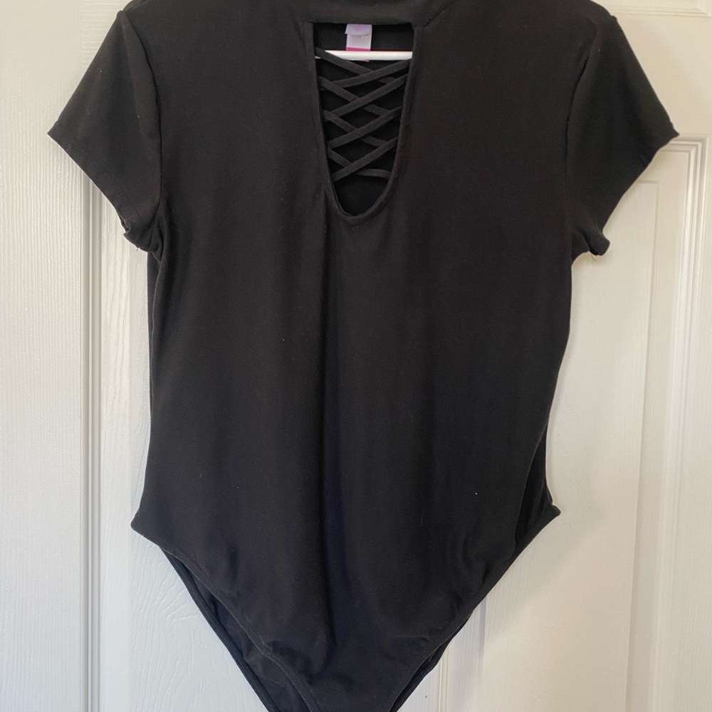 No Boundaries Black Lattice Bodysuit